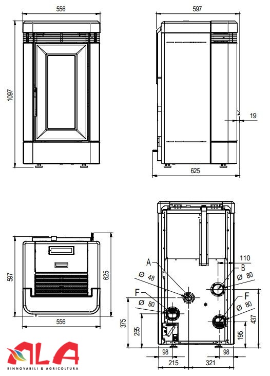 STUFA PELLET EXTRAFLAME - LUCIA PLUS (BIANCO) [AP4S]